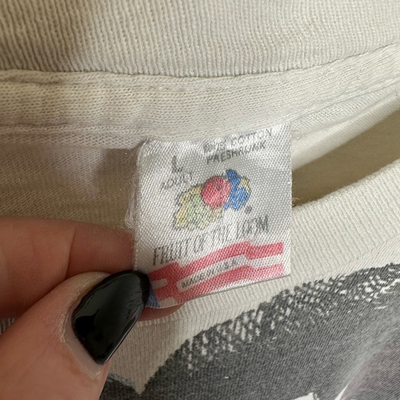 Vintage Fruit of the Loom USA Flag Eagle American All Over Print AOP T-Shirt - L - Picture 4 of 6